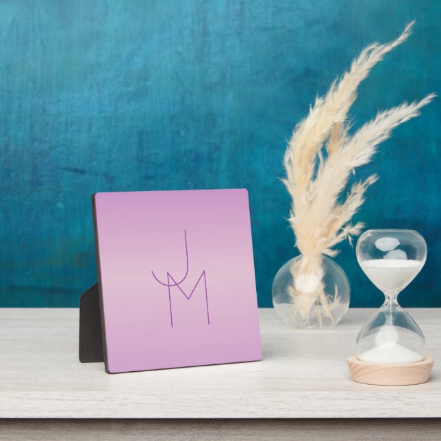 Einzigartiges Monogramm | Soft Lavendel Pink Fotoplatte (InSitu)