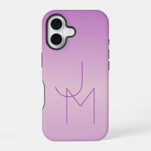 Einzigartiges Monogramm   Soft Lavendel Pink iPhone 16 Hülle