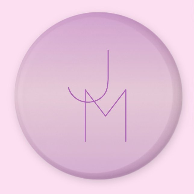 Einzigartiges Monogramm | Soft Lavendel Pink Magnet (Von Creator hochgeladen)