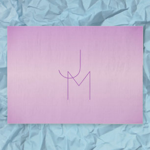 Einzigartiges Monogramm Soft Lavendel Pink Seidenpapier