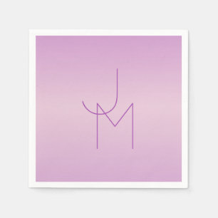 Einzigartiges Monogramm Soft Lavendel Pink Serviette