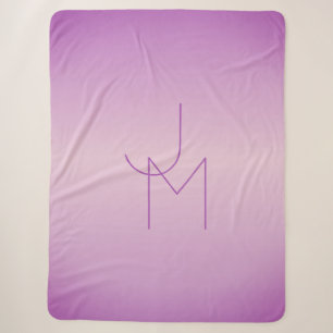 Einzigartiges Monogramm Soft Lavendel Pink Sherpadecke