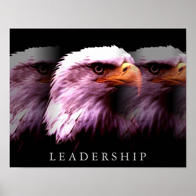Einzigartiges Motivierend Leadership Eagle Poster (Vorne)