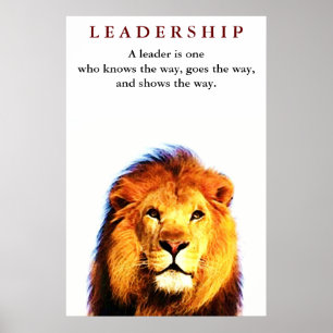 Einzigartiges Motivierend Leadership Zitat Lion Po Poster