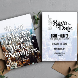 Einzigartiges New Yorker Hochzeitthema Save the Da Date