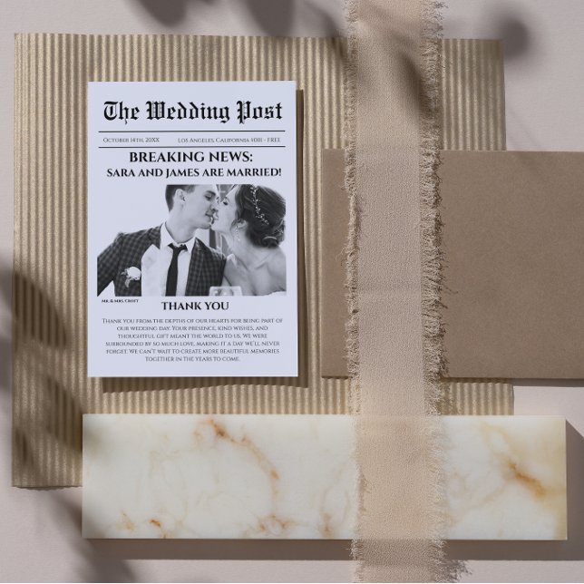 Einzigartiges Newspaper Foto Hochzeit Dankeschön K Dankeskarte (Von Creator hochgeladen)