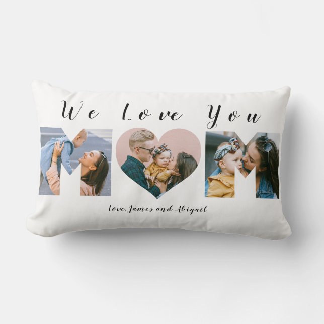 Einzigartiges Niedliches Herz Wir Liebe Sie Mama 3 Lendenkissen (Vorderseite)