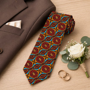 Einzigartiges Orange Red Aqua Türkis Blue Black Tr Krawatte