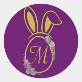 Einzigartiges Ostersonnenmonogramm Runder Aufkleber
