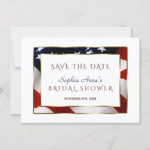 Einzigartiges Patriotic USA Flag Gold Save the Dat Date