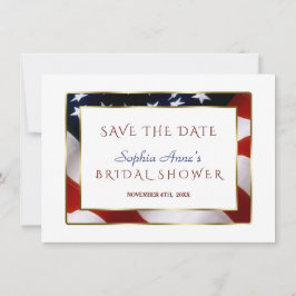 Einzigartiges Patriotic USA Flag Gold Save the Dat Save The Date