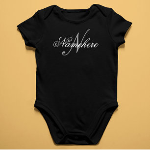 Einzigartiges Personalisiertes Schwarz-Weiß-Namens Baby Strampler