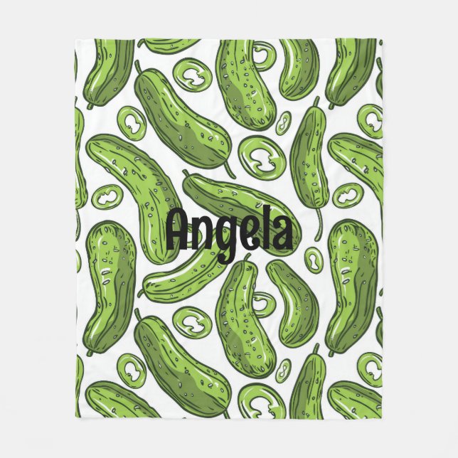 Einzigartiges pickle-thematisches personalisiertes fleecedecke (Vorderseite)