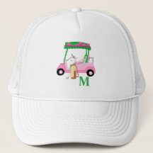 Einzigartiges Pink Golf Cart Clubs Monogram