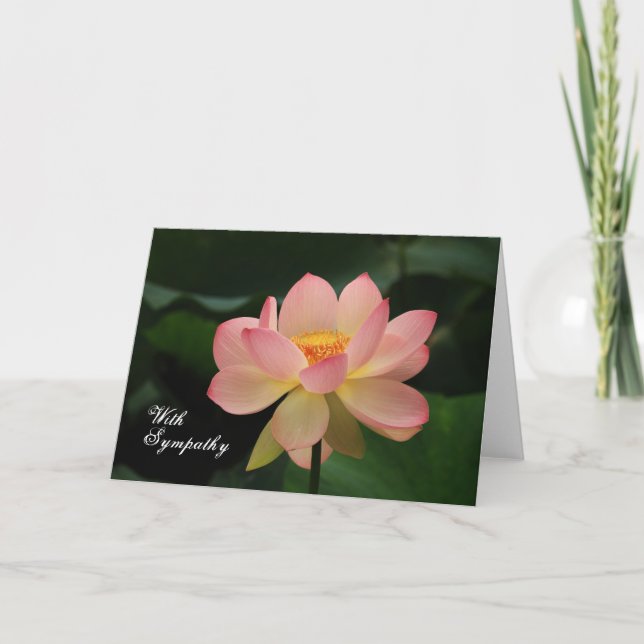 Einzigartiges Pink Lotus Floral Buddhistisches Bei Karte (Vorderseite)