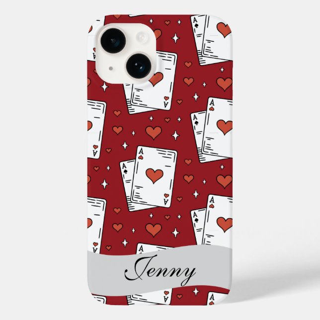 Einzigartiges Poker-Thema Case-Mate iPhone 14 Hülle (Rückseite)