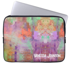 Einzigartiges psychedelisches abstraktes Pfeffermi Laptopschutzhülle