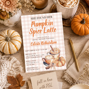 Einzigartiges Pumpkin Spice Latte Brautjungfernpar Einladung
