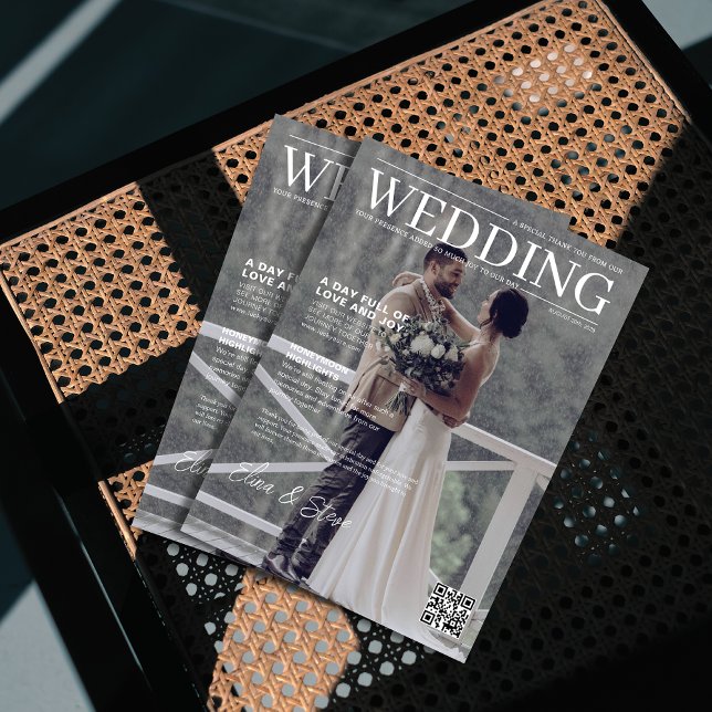 Einzigartiges QR-Codelmagazin für Foto-Hochzeit Dankeskarte (Von Creator hochgeladen)