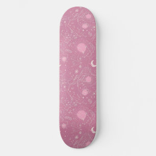 Einzigartiges rosa Kunsthandwerk Design Skateboard