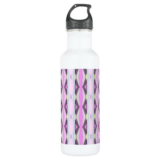 Einzigartiges rosa Muster Trinkflasche (Vorderseite)