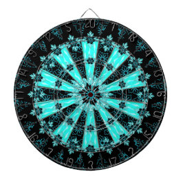 Einzigartiges Schwarz-Flora-Abstract-Design Dartscheibe