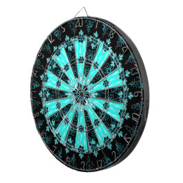 Einzigartiges Schwarz-Flora-Abstract-Design Dartscheibe