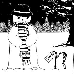 einzigartiges Schwarzweißbild des Schneemanns Hoodie