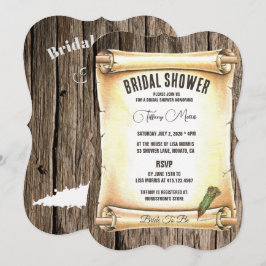 Einzigartiges Scroll & Feather Pen Brautparty Einladung