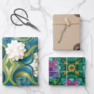 Einzigartiges Set für das Wrapping von Papierblätt Geschenkpapier Set