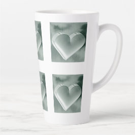 Einzigartiges silbernes 3D-Herz Wasserfarbene Hand Milchtasse