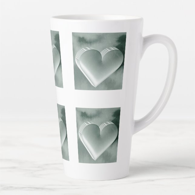 Einzigartiges silbernes 3D-Herz Wasserfarbene Hand Milchtasse (Rechts)