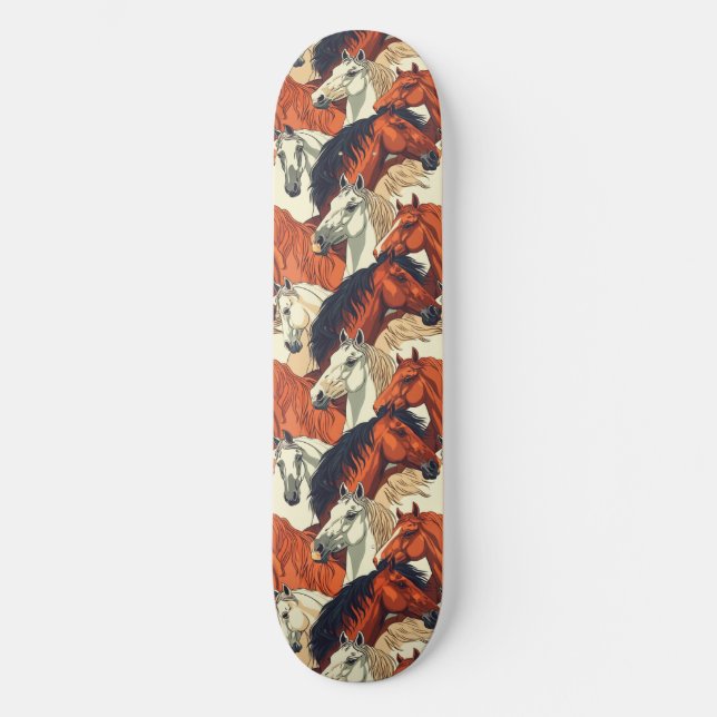 Einzigartiges Skateboard für Coole Pferdedecke (Vorderseite)