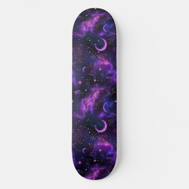 Einzigartiges Skateboard für Lila Astrologie-Desig (Vorderseite)