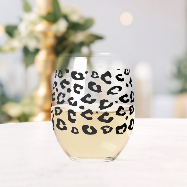 Einzigartiges stemless-Weinglas mit Leopardendruck Weinglas Ohne Stiel (Insitu (Hochzeit))