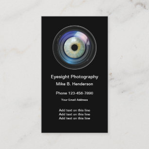 Einzigartiges Thema für Fotografie-Kameras Visitenkarte