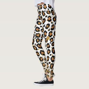 Einzigartiges Tierdruckmuster Leopard Goldener Gli Leggings