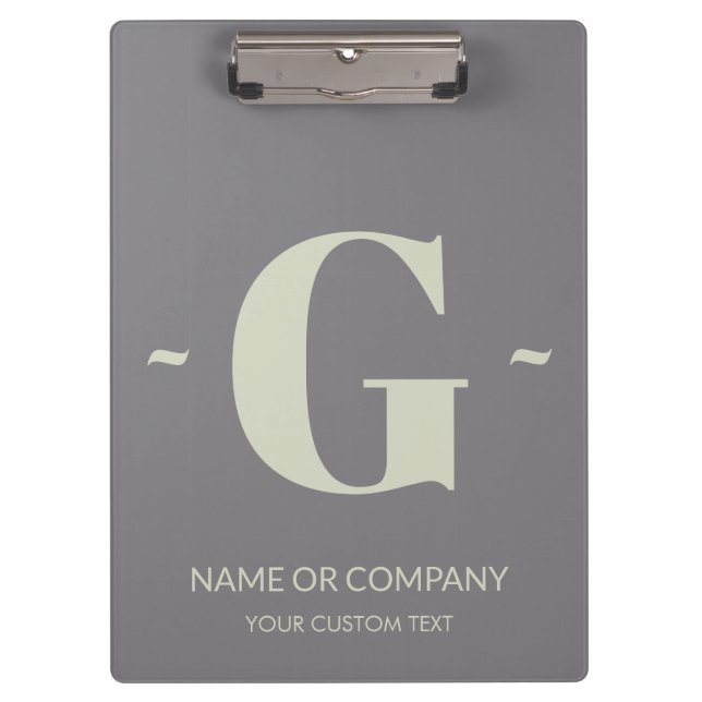 Einzigartiges Titanium Gray Ecru Trendy Template M Klemmbrett (Vorderseite)