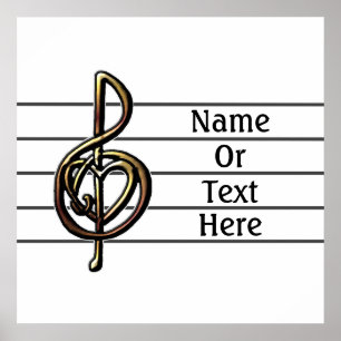 Einzigartiges Treble Clef Music-Personal personali Poster