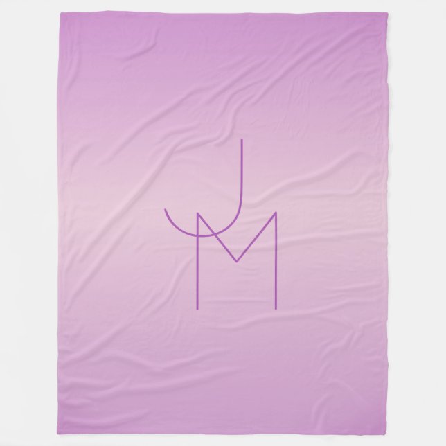 Einzigartiges überlappendes Monogramm | Sanftes La Fleecedecke (Vorderseite)