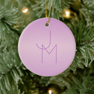 Einzigartiges überlappendes Monogramm Sanftes La Keramik Ornament
