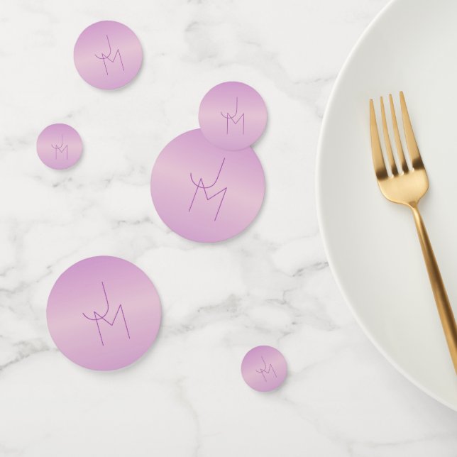 Einzigartiges überlappendes Monogramm | Soft Laven Konfetti (Gruppe)