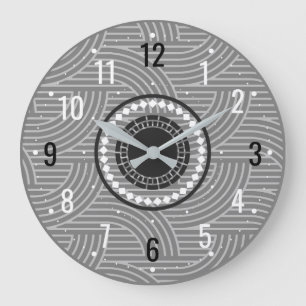 Einzigartiges und antikes Dekor - Modernes Grau Große Wanduhr