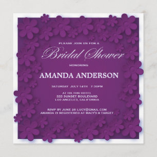 Einzigartiges Velvet Lila Brautparty Einladung