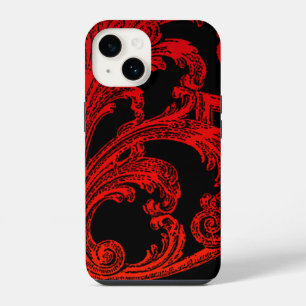 Einzigartiges Vintage-Swirbel-Ombre-Rot-Design iPh iPhone 14 Hülle