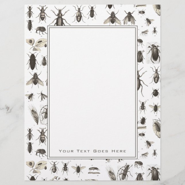 Einzigartiges Vintages Bug- und Insektenmuster (Vorderseite)