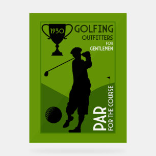 Einzigartiges Vintages Golfgeschenk Acrylschild