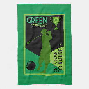 Einzigartiges Vintages Golfgeschenk Geschirrtuch