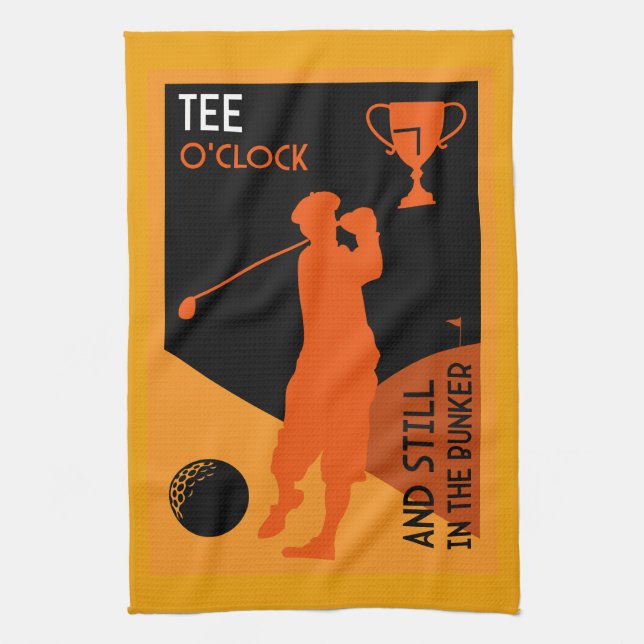 Einzigartiges Vintages Golfgeschenk Geschirrtuch (Vertikal)