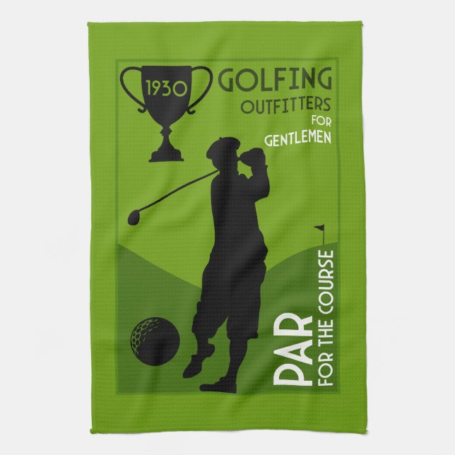 Einzigartiges Vintages Golfgeschenk Geschirrtuch (Vertikal)